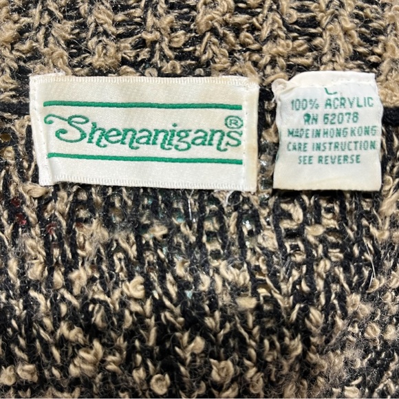 - Shenanigans Cardigan. Vintage. Black and gold. Large - Picture 2 of 7
